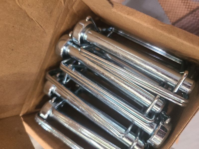Photo 1 of 10 Pieces Wire Lock Pin, 3/8 Inch (9.21MM) Heavy Duty Safety Coupler Pin Shaft Locking Pin for Farm Trailers Wagons Lawn Garden(Square, Silver)