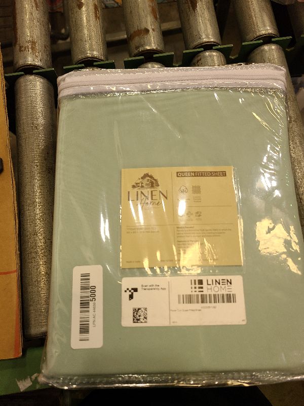 Photo 1 of 100% Cotton Percale Queen Fitted Sheet, Pastel Turk, 1 Deep Pocket Fitted Sheet, Crisp and Cool Strong Bed Linen, 60"X80"+15"