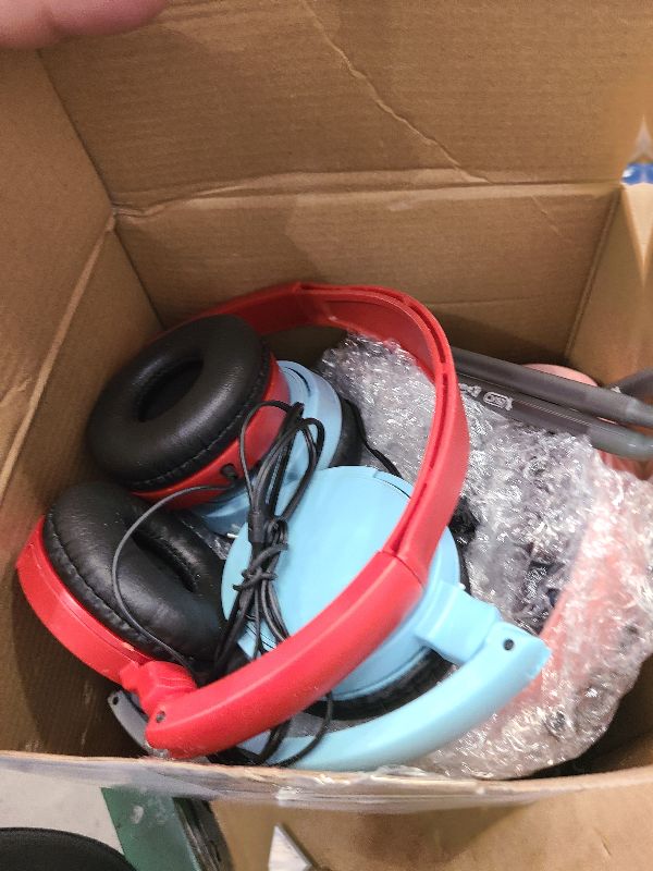 Photo 1 of 12 Pieces Kids Headphones for School Classroom Multi Color Headphones on Ear Headphones Bulk Headphones Student Headphones 3.5 mm Jack Earphones for Boys and Girls Computer Lab Library Headset