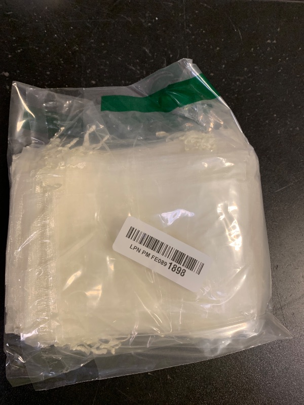 Photo 1 of 100 Pc Organza Drawstring Gift Bags 4x6 inch Ivory for Jewelry,Candy,Sheer Fabric Clear Mesh Wrap Tulle See Through Sachet for Baby Shower,Christmas,Party Favors,Bridal Shower,Birthday,Wedding,Holiday