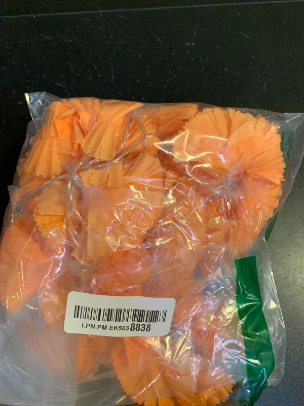 Photo 1 of 1 Pack Lighted Marigold Garland 20 LED Artificial Marigold Flowers String Lights Dia de Los Muertos Day of The Dead Decorations for Halloween Diwali Indian Party (1, 10 Ft 20 LED)