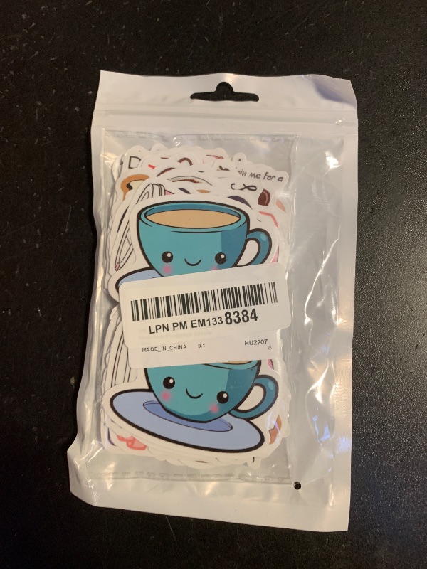 Photo 1 of 100 Pieces Cute Coffee Stickers for Water Bottles Love Coffee Time Vinyl Waterproof Laptop Stickers for Teens Adults Water Bottles Bicycle Skateboard Luggage Decals
