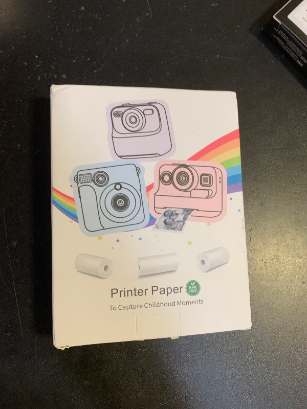 Photo 1 of 12 Rolls Instant Print Camera for Kids Refill Print Paper - Hikkon Thermal Print Paper Rolls Photo Print HD Printing for Most Kids Instant Camera - Paper Only(White-12)