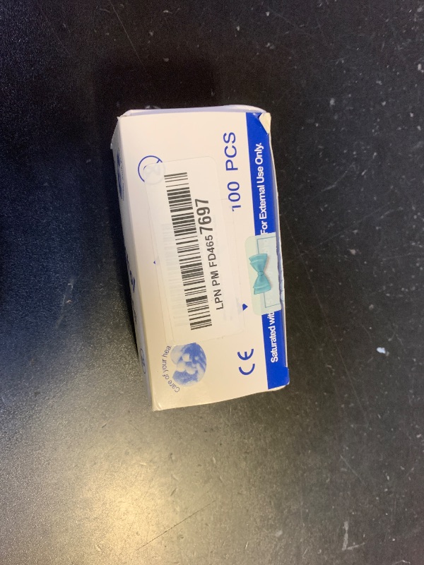 Photo 1 of 100PCS Disposable Alcohol Prep Pads - Skin Cleansing Wipes Saturated with 75% Ethanol - Medical Alcohol for Home or Outdoor Use