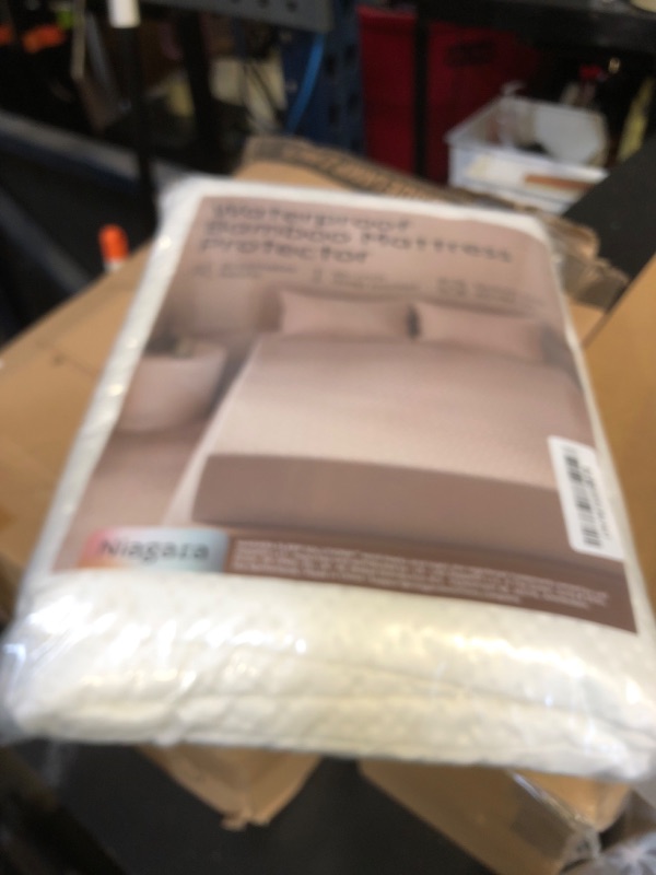 Photo 1 of 100% Waterproof Queen Mattress Protector - 360 Pad Protection Against Spills, Stains & Accidents for Parents & Pet Owners - Noiseless & Cooling Viscose Made from Bamboo (White)