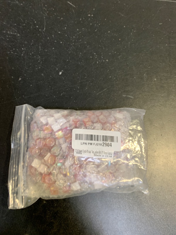 Photo 1 of 1.1lb Square Crystal Mosaic Tiles, Iridescent Mosaic Glass Tiles for Crafts, Mosaic Pieces DIY Hobbies Children Handmade Jewelry Art Decoration Gifts,525 Pieces (Fuchsia)