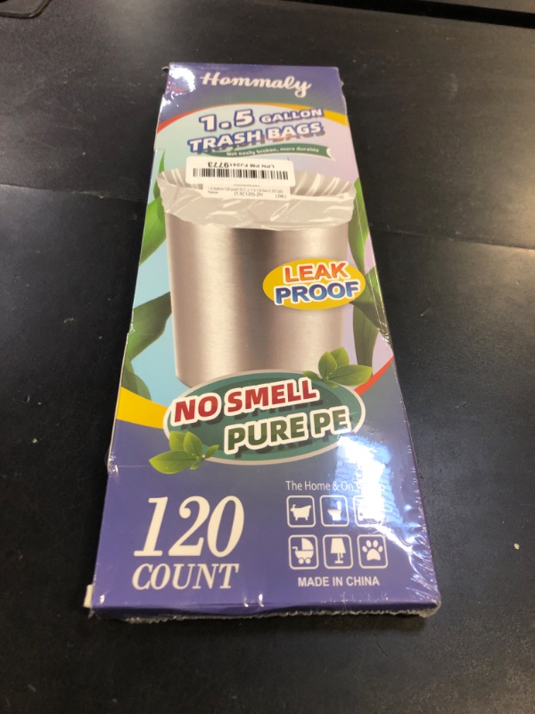 Photo 1 of 1.5 Gallon 120 pcs(1.5-1.6 Gal) Small Clear Trash Bags, Strong 1.5 Gallon 1.6 Gallon Garbage Bags, Bathroom Trash Can Bin Liners,Mini Bags Waste Basket Liner,Fit 6 Liter, 1.5-1.6 Gal (1.5C120)