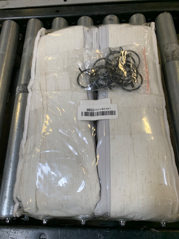 Photo 1 of 102 Inch Long Curtains Pinch Pleat Linen Curtains for Living Room Bedroom 2 Panels Natural Cream Light Filtering Privacy Neutral 102 Inch Pleated Drapes Hooks Rings Back Tab for Window Sliding Door