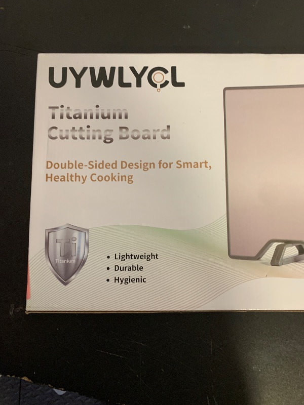 Photo 1 of Titanium Cutting Board – Double Sided Cutting Boards for Kitchen, Pure Titaniums/Wheat Straw PP, Food-Grade Metal Chopping Board, Easy to Clean Large Size 16"x11" (Titanium)