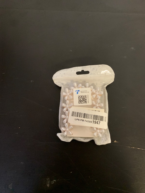 Photo 1 of 10 Pcs Small Mini Pearl Claw Clips with Flower Design, Sweet Artificial Bangs Clips Decorative Hair Accessories for Women Girls