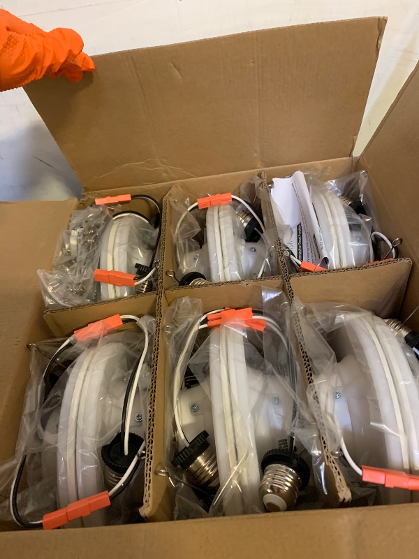 Photo 1 of 12 Pack 5/6 Inch LED Can Lights with Night Light, Metal 5CCT Retrofit Recessed Lighting Selectable 2700K-6000K Dimmable, 12W=75W, 1200LM Downlight with Metal Smooth Trim - ETL and Energy Star