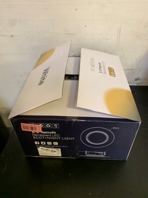 Photo 1 of 12 Pack 5/6 Inch LED Can Lights with Night Light, Metal 5CCT Retrofit Recessed Lighting Selectable 2700K-6000K Dimmable, 12W=75W, 1200LM Downlight with Metal Smooth Trim - ETL and Energy Star