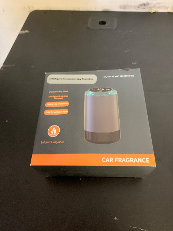 Photo 1 of Smart Car Air Freshener, Rechargeable Car Air Freshener Diffuser with Starlight Projector & Atmosphere Light, Adjustable Car Freshener with Ultrasonic Tech & Auto On/Off, 50ml Perfume Included