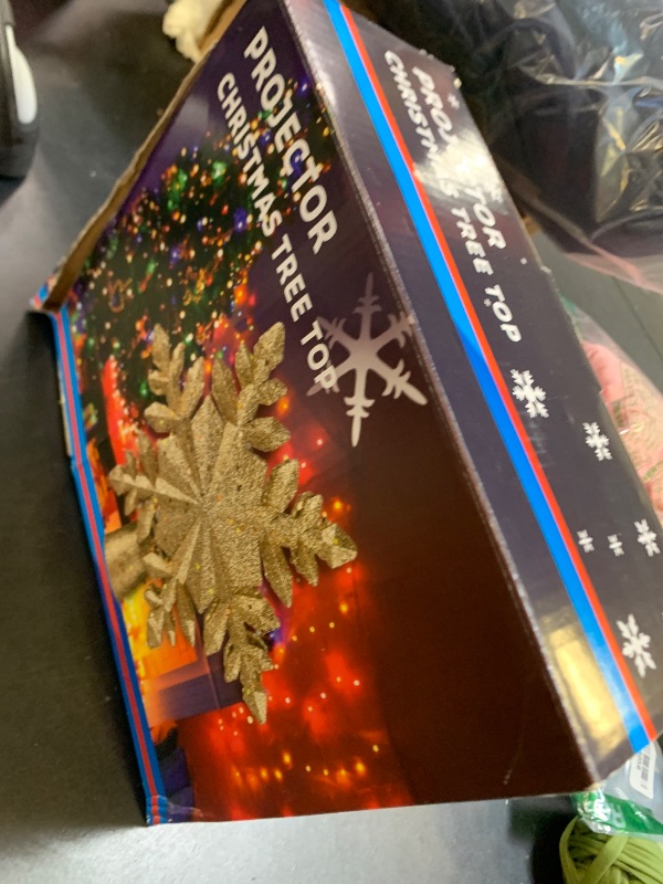 Photo 1 of [6 Patterns] 9.05 inch Christmas Tree Topper Projector Snowflake with 6 Patterns Gold Snowflake Projector Tree Topper Plug in for Indoor Office Xmas New Year Holiday (Gold,3m Cable)