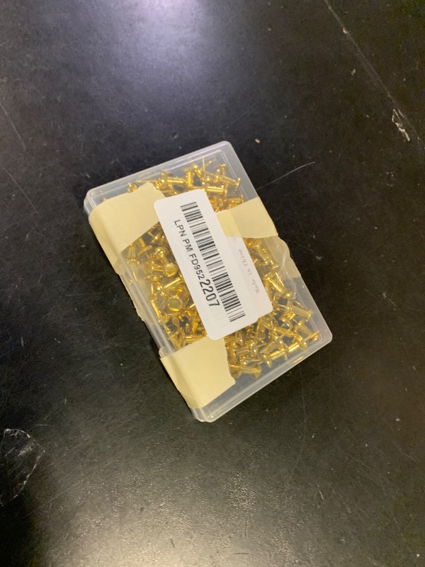 Photo 1 of 100Pcs Push Pins Gold, Stick Pins for Bulletin Board, Poster Pins, Double Headed Picture Hanging Nails, Pins for Wall ?Gold?
