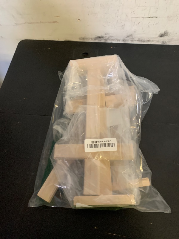 Photo 1 of 12 Inch 4 Pack Wood Cross Unfinished Wooden Crosses Unpainted Tabletop Cross for Crafts
