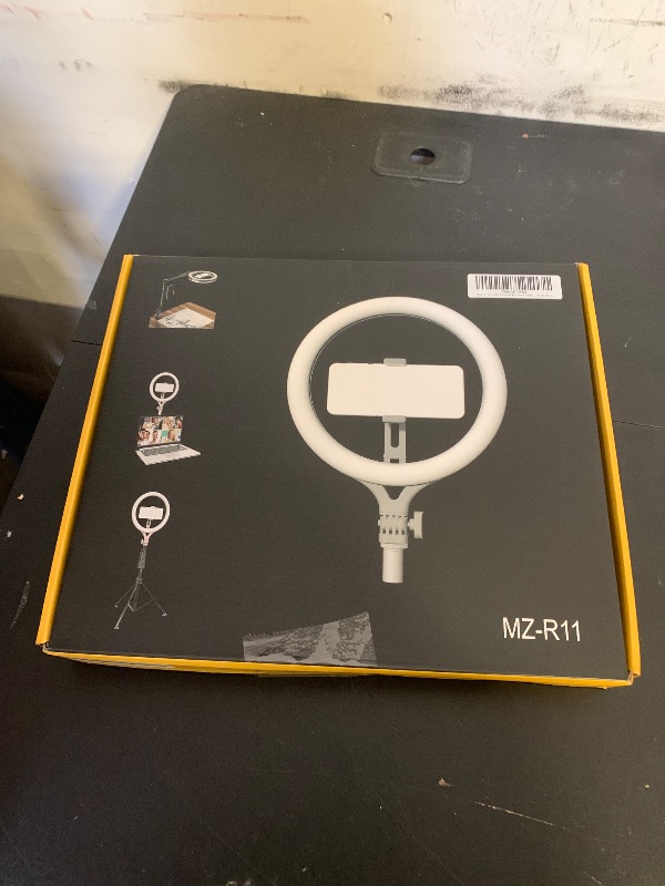 Photo 1 of 11'' Dimmable Ring Light with Phone Holder, LED Circle Light USB Powered, 3 Light Modes & 10 Brightness Levels, Compatible with Tripod Stand (Stand Not Included), 10W 5V 2A