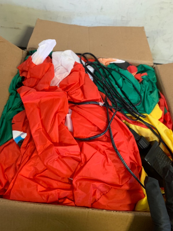 Photo 1 of 12 Ft Ht x 14 Ft L Giant Christmas Inflatables Santa Elf Ride Dinosaur Holding Candy Cane Christmas Blow Up Yard Decorations Built-in LEDs Christmas Decorations Outdoor Party Holiday Xmas Decor Lawn