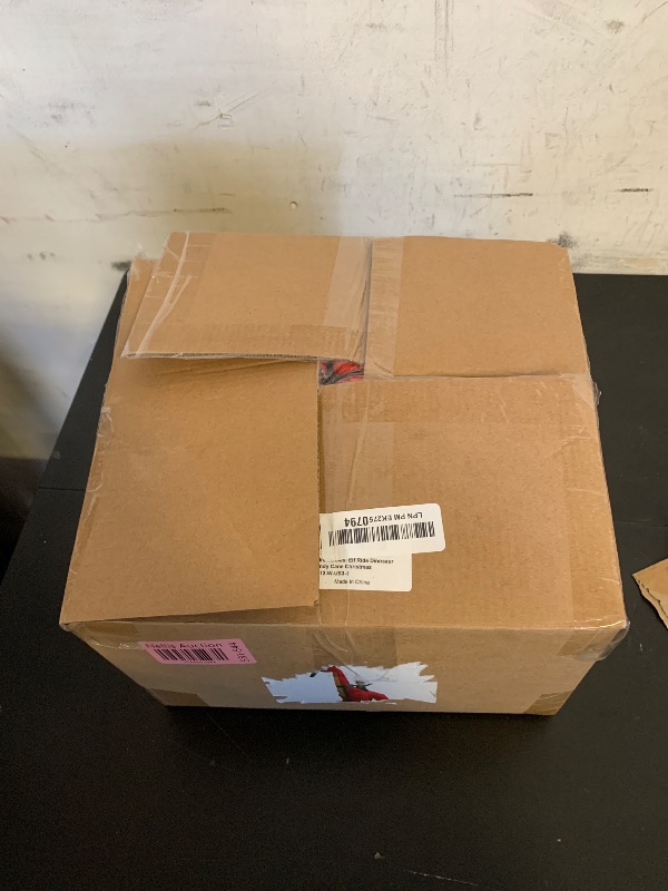 Photo 1 of 12 Ft Ht x 14 Ft L Giant Christmas Inflatables Santa Elf Ride Dinosaur Holding Candy Cane Christmas Blow Up Yard Decorations Built-in LEDs Christmas Decorations Outdoor Party Holiday Xmas Decor Lawn