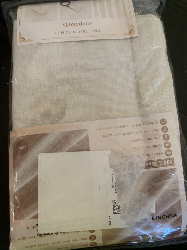 Photo 1 of 108 Inch Floor to Ceiling Blackout Curtains 70 Inches Wide for Sliding Glass Door,Luxury Pleated Cream Beige Linen Room Darkening Privacy for Wide Large Windows 66 to 120 Drapes(70"W x 108"L 2 Panels)