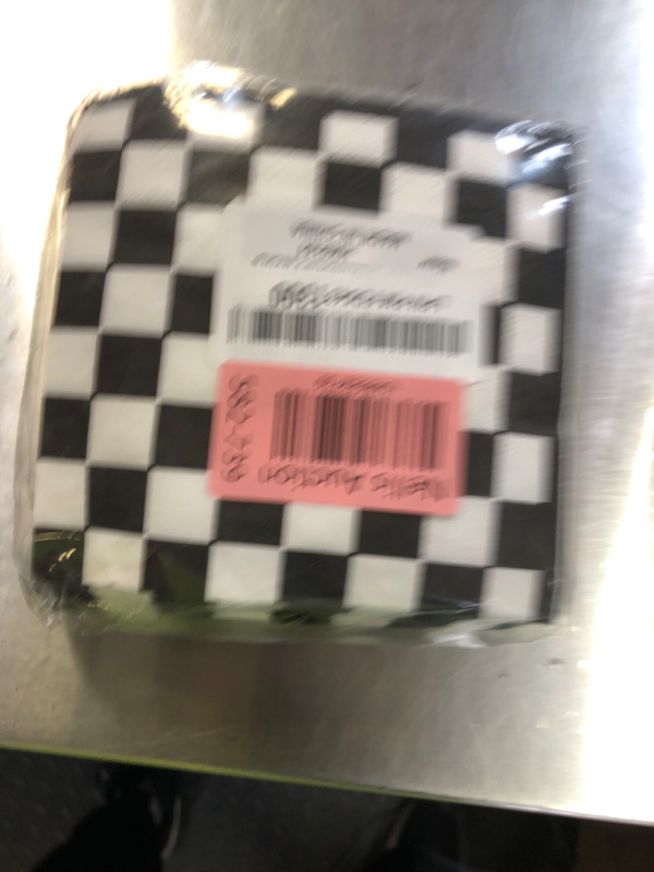 Photo 1 of 100 Pack Black and White Checkered Flag Party Napkins Disposable Race Car Birthday Party Supplies Racing Car Theme Party Paper Lunch Napkins for Baby Shower Kids Men Party Decorations Favors