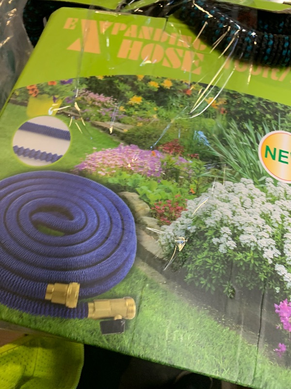 Photo 1 of 100 ft Expandable Garden Hose - Superior Strength 3750D - 3 -Layer Latex Core Garden HoseS - Expanding Water hoses - Extra Strong Brass Connectors/Storage Bag