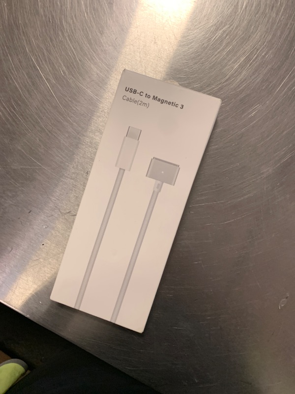 Photo 1 of 140W (6.6FT) USB-C to Magnetic 3 Cable for M4 MacBook Air Pro Charger, Magnetic Safe 3 Cable for MacBook Air (15''/13'' M4 2025, M3 2024, M2 2023, M2 2022), Pro (16"/14" 2024/2023/2021) White