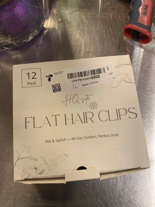 Photo 1 of 12 Pack Flat Hair Clips for Women – Matte Neutral Square Claw Clips, Flat Barrettes & Flower Pins in Black, Blonde,Light Brown & Dark Brown, Soft Touch Hair Accessories for Thick & Thin Hair