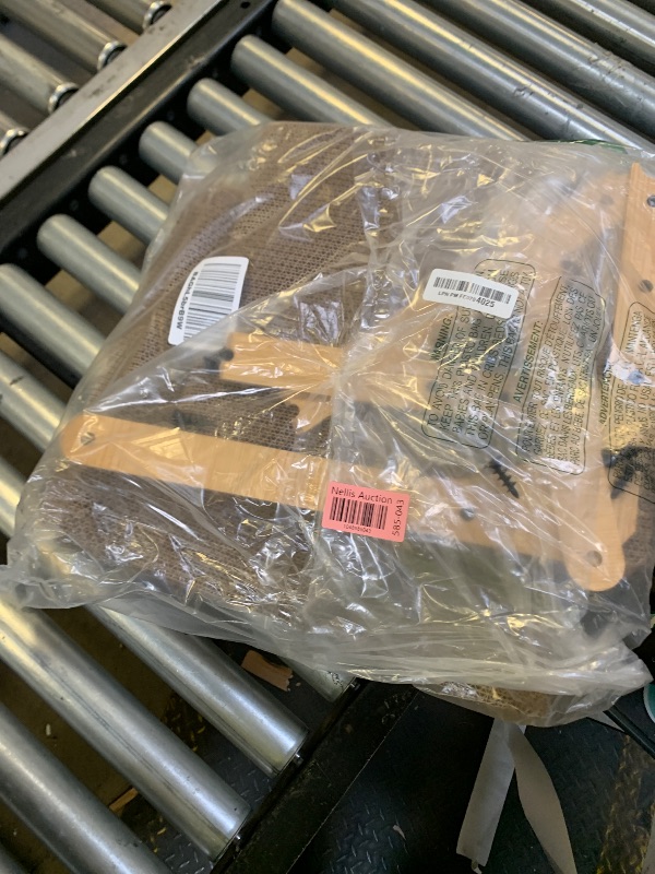 Photo 1 of *DAMAGE, GOOD FOR PIECES**  EHEYCIGA Cardboard Cat Scratcher for Indoor Cats, 32 Inch L Shaped Vertical Cat Scratching Board with Ball Cat Toy, Extra Large Cat Scratcher Pad, Brown