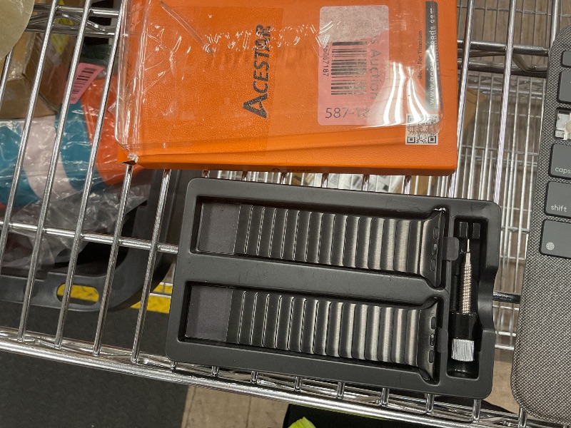 Photo 4 of ACESTAR Full Titanium Band Compatible with Apple Watch Ultra 3/2/1 49mm / Series 10 46mm, 26mm Wide Adjustable Links with Titanium Magnetic Clasp Connectors and DLC Coating