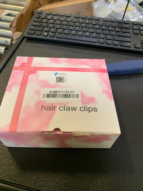 Photo 1 of 12 Pack Pink Square Claw Clips, Big and Small Neutral Rectangle Hair Claw Clips, Non-slip Matte Large Hair Clips for Women,Strong Hold jaw clip for Thick Thin Hair