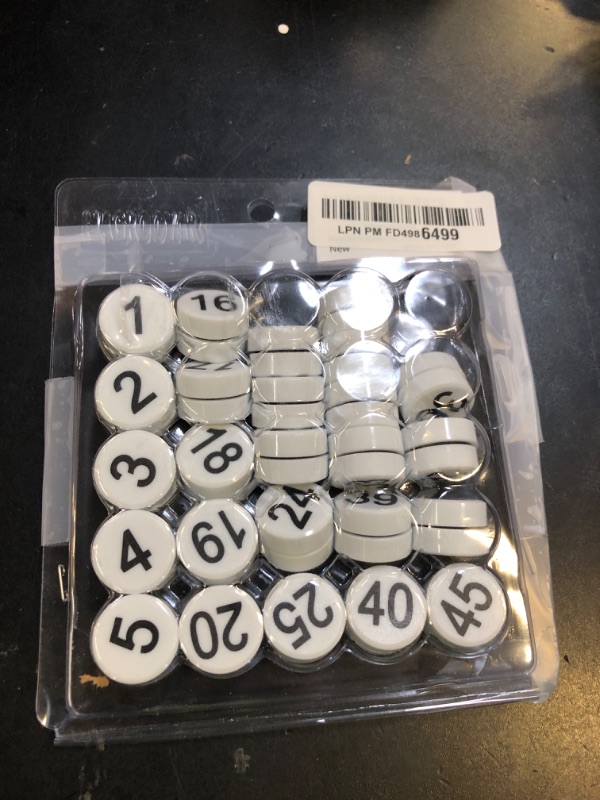 Photo 1 of 1-50 Magnetic Numbers, Magnets with Number for Dry Erase Boards, Round Number Refrigerator Magnets for Whiteboard in Home and Office (0.8" Diameter, White)