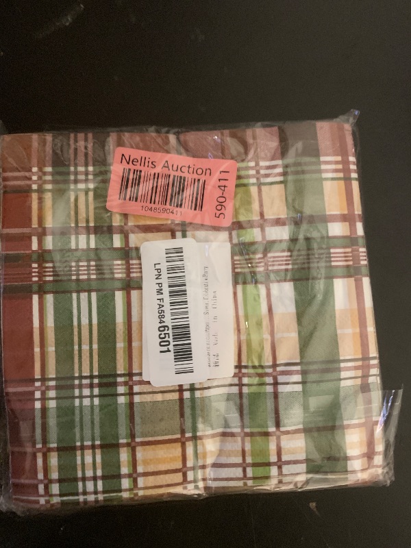 Photo 1 of ?Quera 50 Pack Fall Paper Napkins Harvest Plaid Autumn Cocktail Napkins Thanksgiving Party Supplies Disposable Bar Napkins for Thanksgiving, Engagement, Baby Shower, Celebration Party.