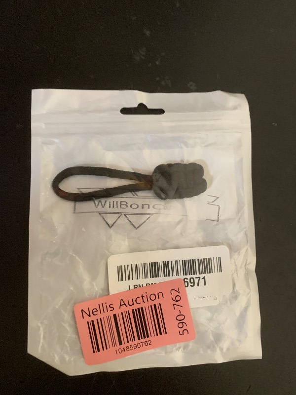 Photo 1 of 10 Pieces Replacement Zipper Pulls Tab Universal Nylon Repair Kit Slider Pull Tab Zipper Fixer Metal Head Hand Woven Rope Handle Cord Tab(Black)