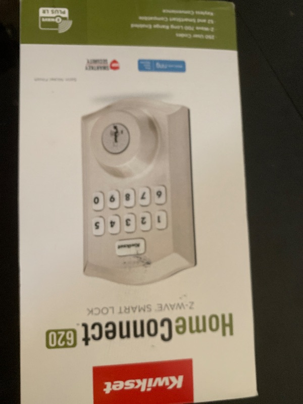 Photo 1 of Kwikset HomeConnect 620 Z-Wave Long Range Enabled Keypad Smart Lock Convenient Keyless Entry, Customizable User Codes, Ring Alarm Compatible, Hub Required, Sold Separately Satin Nickel Traditional