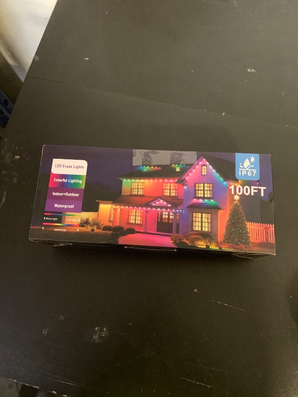 Photo 1 of 100FT Permanent Outdoor Lights for House, 2025 RGB LED Waterproof Christmas Lights Outdoor with Smart APP Remote Control, Outside Eaves Lighting House Decor for Holiday, Halloween, Roof, Party, Daily