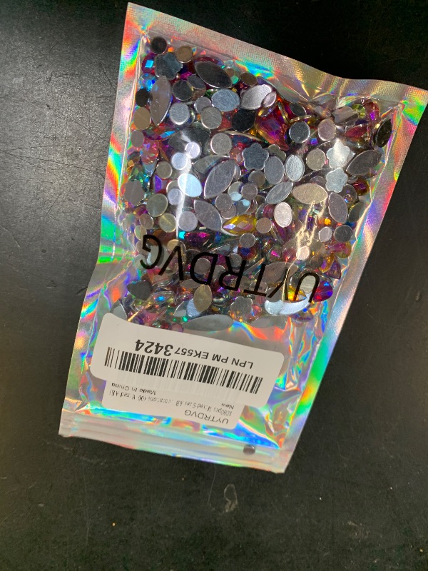 Photo 1 of 1000pcs AB Colorful Rhinestones Crystal Gems, Flatback Acrylic Gemstone Jewels, Craft DIY for Cosplay Pirate Halloween Costume Clothes Party, Nail Crafting Gems Accessories (00 Mixed Color AB)