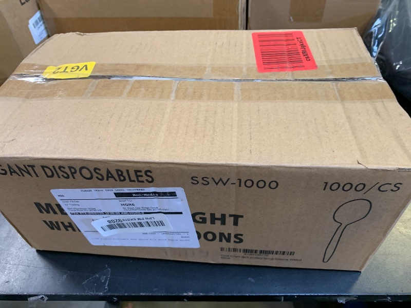 Photo 1 of 1,000 Plastic Disposable Soup Spoons Bulk White Medium Weight Disposable Silverware Plastic Cutlery Spoons