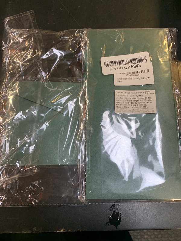 Photo 1 of 10 Pack Kraft Paper Envelopes with Ribbons, Invitation Envelopes for Festival and Party - Dark Green