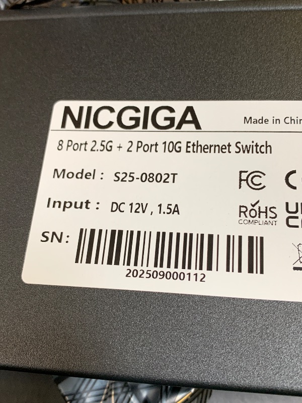 Photo 1 of 10Gbe Ethernet Switch Unmanaged with 2 x 10Gb RJ45 Ports ? 8 x 2.5Gb Base-T Ports, Desktop/Wall Mount NICGIGA 10 Port 10Gbps Network Switch for Wireless AP, NAS, PC