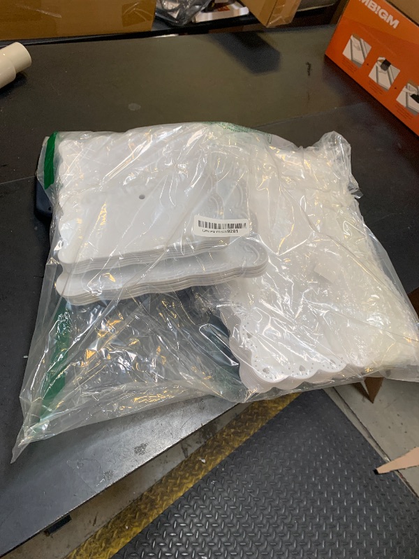 Photo 1 of 10 Pcs Cake Stand White Plastic Dessert Table Display Set 4 Pcs 3 Tired Cupcake Stand Cookie Tray Rack Serving Tray Cake Display Tower and 6 Pcs Dessert Trays for Wedding Baby Shower Tea Party (White)