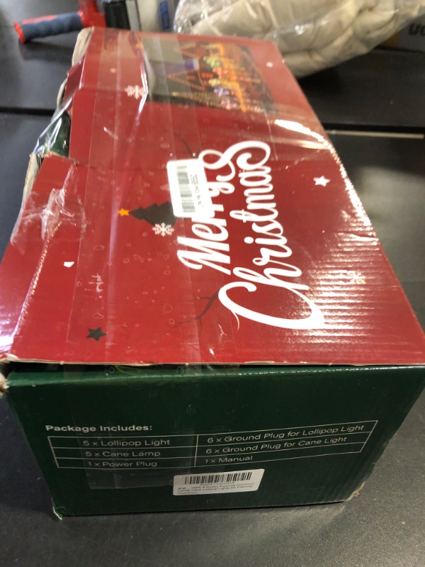 Photo 1 of 10PK Flashing Christmas Candy Cane Lollipop Lights for Pathway Outdoor, Christmas Decorations Outdoor, 8 Modes 130 LED Waterproof Xmas Stake Light for Garden Yard (Multi-Color)