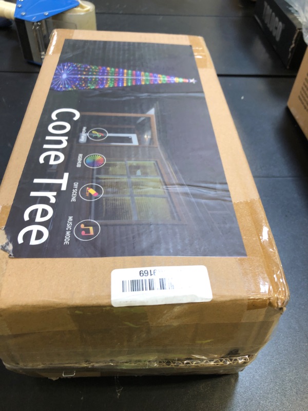 Photo 1 of Lopanbs 6FT 252LEDS Outdoor Christmas Tree Lights, Smart Cone Tall Pop Up with Star, Timer, Waterproof, APP & Remote, Music Sync, Multicolor/WarmWhite, Outside Xmas Yard Porch Decor