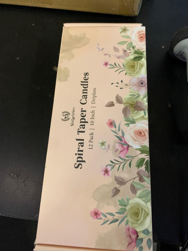 Photo 1 of 10 Inch Cream Spiral Taper Candles for Home Decoration, 12 Pack Candy-Color Candlesticks for Dinner Party Wedding Holiday