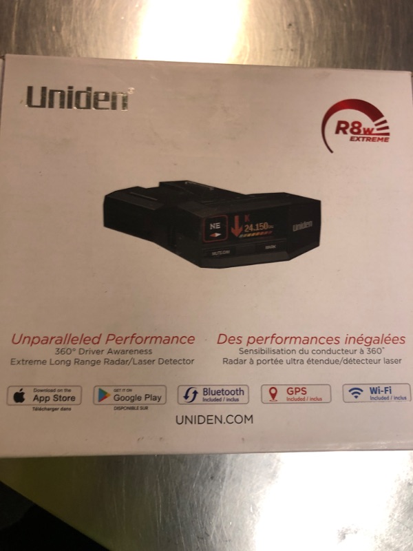 Photo 4 of Uniden R8W  Extreme Long Range Laser/Radar Detector, 360° Awareness, Directional Arrows, Wi-Fi, Bluetooth, GPS, Real-Time Voice Alerts, Red Light & Speed Camera Alerts, R/TACH App