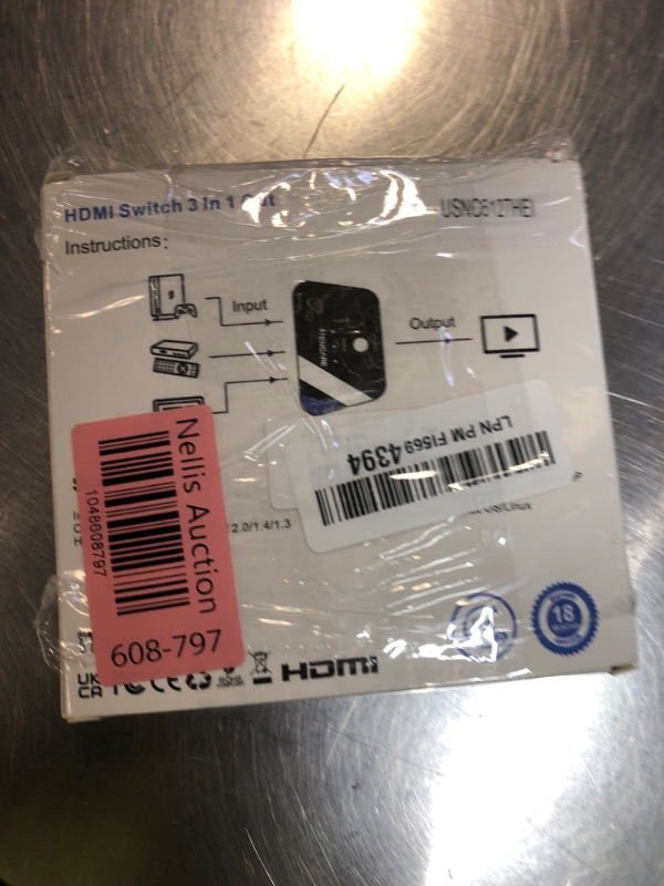 Photo 1 of [Upgrade] HDMI Switch 3 in 1 Out, 4K@60Hz HDMI 2.0 Switch Splitter with 2.6FT Long HDMI Cable, 3-Port HDMI Switcher Selector, Supports 4K 30Hz 3D 1080P HDCP2.2 for PS5 Xbox DVD Player Fire Stick PC