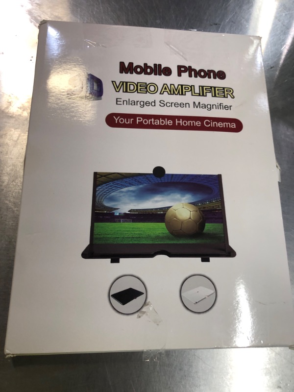 Photo 1 of 16" Screen Magnifier for Cell Phone,3D HD Magnifying Projector Screen Enlarger for Movies, Videos and Gaming, Foldable Phone Stand with Screen Amplifier,Compatible with All Smartphones (Black)