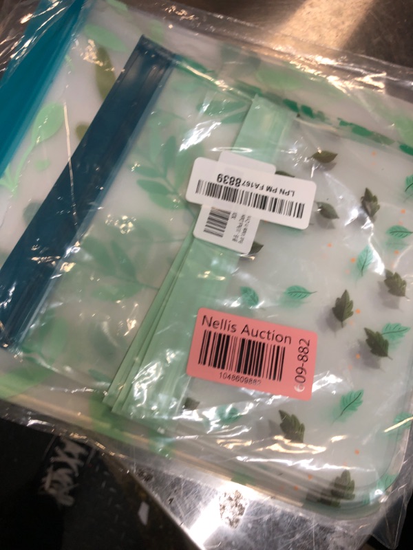 Photo 1 of 10 Pack Dishwasher Safe Reusable PEVA Food Storage Bags, Leak proof Reusable Freezer Bags for Food Storage Home Organization Traval & Make-up BPA FREE for Food Storage Home BPA FREE for Salad Fruit