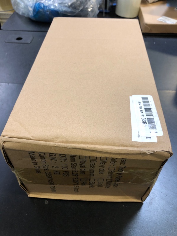 Photo 1 of 100 Pack 5.25x3.25x8.25 Inch Small Grass Green Kraft Paper Bags with Handles Bulk, Toovip Gift Wrap Bags for Favor Grocery Retail Party Birthday Shopping Business Goody Craft Merchandise Takeout Sacks