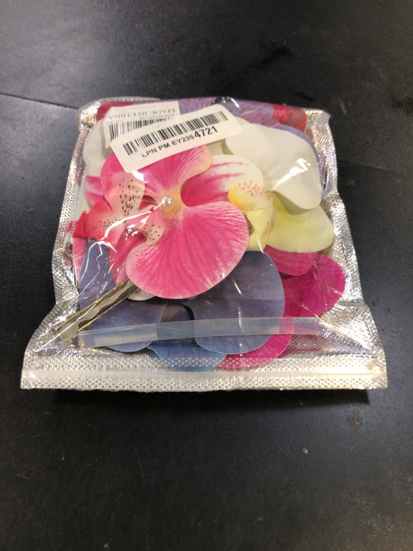 Photo 1 of 12 Pieces Flower Hair Clips Bohemian Butterfly Orchid Hair Barrettes for Beach Party Spring Photo Prop, Artificial Hawaiian Boho Hairclip Flower Hair Accessories for Women Girls Bridal Headwear